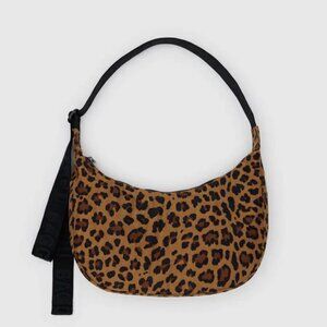Leopard Medium Nylon Crescent Bag